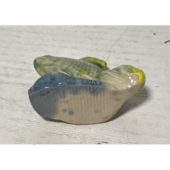 Vintage Wade Wimsies England Green & Yellow Tropical Angel Fish Figurine Mini - Picture 6 of 6